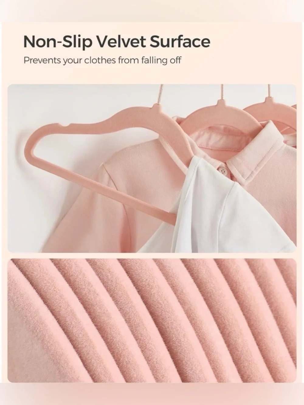 Velvet Non-Slip Blush Pink Hangers - 32 NWT